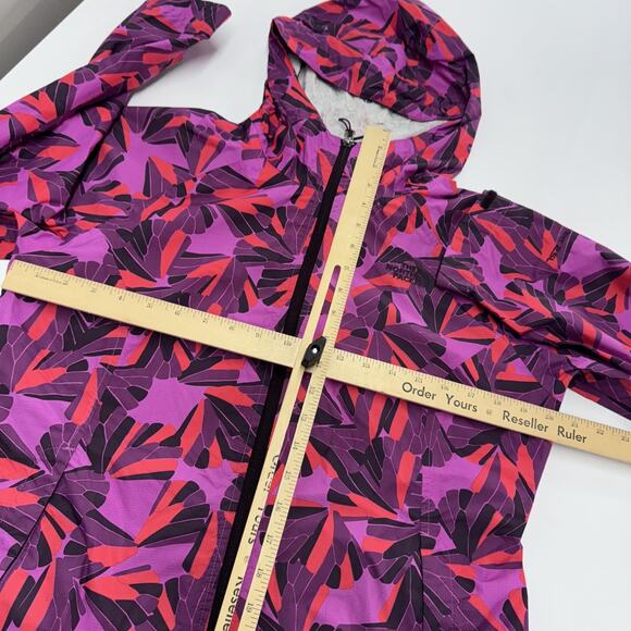The North Face Jacket Womens Medium Purple Pink Hooded Full Zip Windbreaker Rain - Picture 7 of 8
